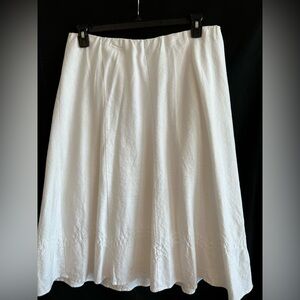 CJ Banks Women’s 1X White Linen Blend A-Line Skirt 🤍🌿